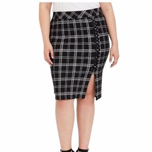 Torrid Plaid Lace-up Ponte Skirt